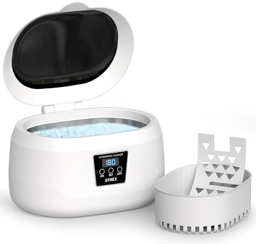 Strex Ultraschallreiniger 600 ml - 360 ° - Ultrasonic Cleaner - Brillenreinigungsgerät - Reinigungsgerät für Brillen/Schmuck/Uhren/Münzen