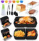 Heißluftfritteuse Zubehör für Ninja Foodi Flexdrawer 10,4 l Heißluftfritteuse AF500EU AF500EUCP, Airfryer Zubehör 2×5.2L Silikonform für Ninja heißluftfritteuse, Ninja Flex Drawer Zubehör