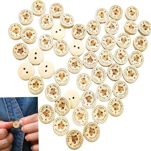 100PCS 15mm Round Wooden Buttons for Sewing, Knitting Baby Cardigans, DIY Gifts & Decor