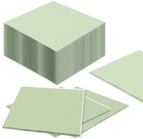 Rongrongago 100 pezzi tovaglioli verde salvia, 33×33 tovaglioli verdi, unità verde erba cocktail napkins adatto per ricevimenti di nozze e feste di compleanno