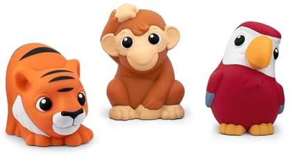Tonies My First Jungle Set - Monkey, Parrot and Tiger Soft and Squeezable Audio Toy Figurines
