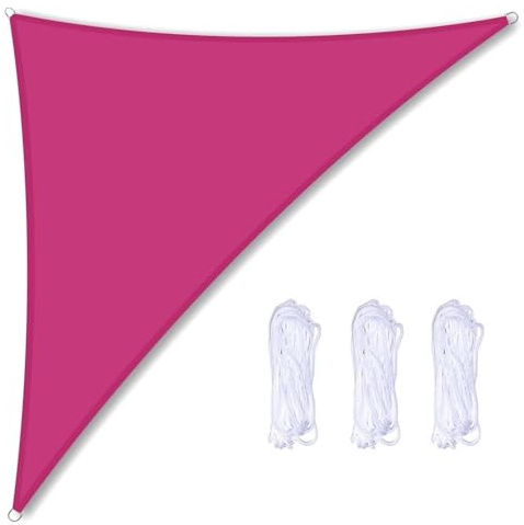 Toldo triangular de poliéster impermeable con bloqueo UV, 95% de protección para patio, jardín, balcón y piscina, paño de sombra ideal para exteriores