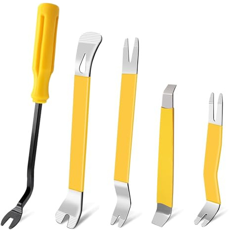 XINFAQAQ 5 Piezas Herramientas Desmontaje Coche, Herramienta de Extracción de Clips para Automóviles Herramientas Desmontar Salpicaderos para Desmontar Vehículo Interiores Revestimientos Audio Radio