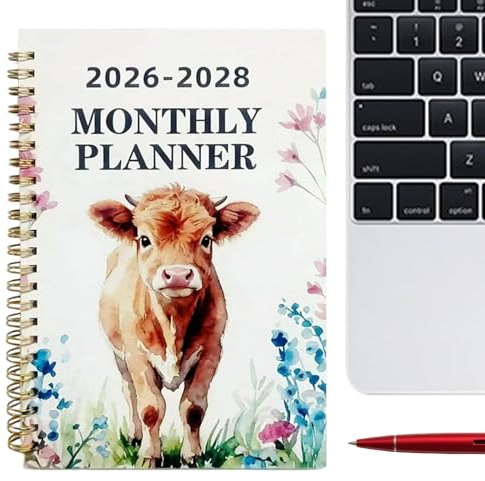Agenda mensile 2026-2028, motivo, calendario mensile, per scuola, bambini, studenti, università, scrivania, lavoro, ufficio, casa e lavoro