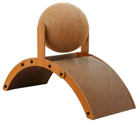 Pelota rascadora Vertical para Gatos, Interactivo Duradero sin Pelusa con Base corrugada, Juego y cómodo Lugar de Descanso, rascador de Garras para Gatos Entretenimiento en