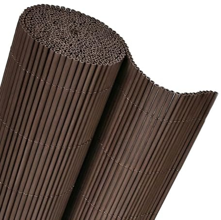 Mazovia Frangivista Balcone, Terrazzo, Giardino, PVC, 150x300 cm, Marrone, Effetto bambù, Resistente alle Intemperie e ai Raggi UV, Moderno Frangivento, Coperture Ombreggiante, Tutto L'Anno