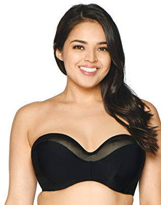 Curvy Kate Women's Sheer Class Strapless Plain Bikini Top, Black (Black Black), 30D (Manufacturer Size:30D)