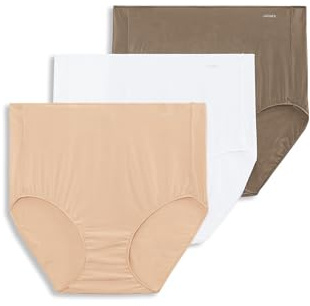 Jockey Women's Underwear No Panty Line Promise Tactel Brief - 3 Pack, White/Light/Deep Beige, 7