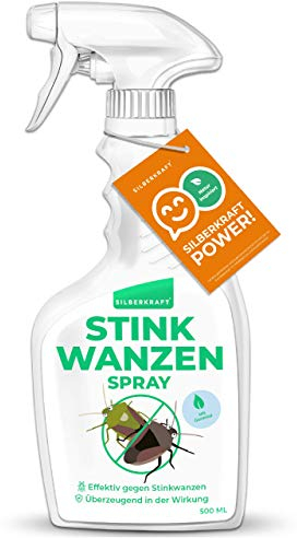 Silberkraft Stinkwanzen Bekämpfung Spray 500 ml, zuverlässiger Stinkwanzenschutz für Innen und Außen, garantiert hilfreiches Anti-Stinkwanzen-Mittel, gegen Schaben, Wanzen und andere Ungeziefer