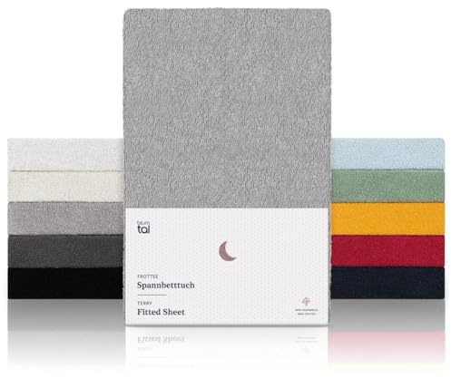 Blumtal® Frotté Underlakan 90 x 200 cm i Set Om 2 - OEKO-TEX Certifierat - Upp Till 25 cm Madrasshöjd - Uppvärmning 90x200 i Grått