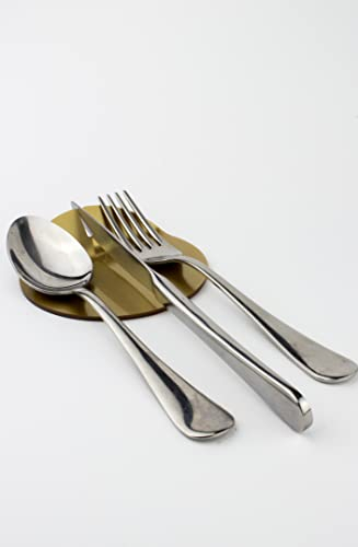 Ikona - Reposacubiertos de mesa de plexiglás / Apoyo cubiertos de mesa, juego de 6 unidades, diseño elegante y funcional, idea de regalo elegante para Mise En Place, color dorado, tamaño pequeño,