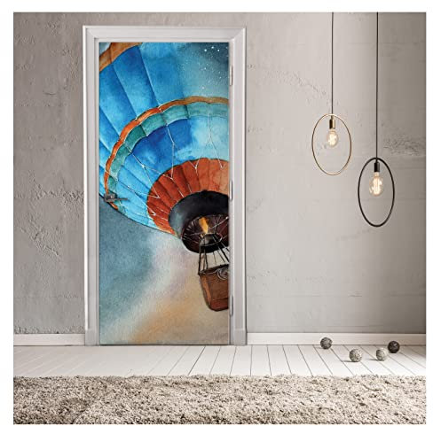 Türtapete Kinderzimmer Ballon - 91x211 cm einteilig inkl. kleister - Türposter Vlies Fototapete für Tür Türaufkleber Türfolie UV-Beständig Montagefertig