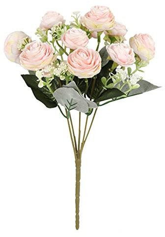 shuaiguo Fleurs Artificielles Simulation Rose Bouquets De Mariage Faux Floral Rose Fleur Fleur De Soie Main Attachée Bouquet Rose Paniers De Fleurs Artificielles Fleurs séchées