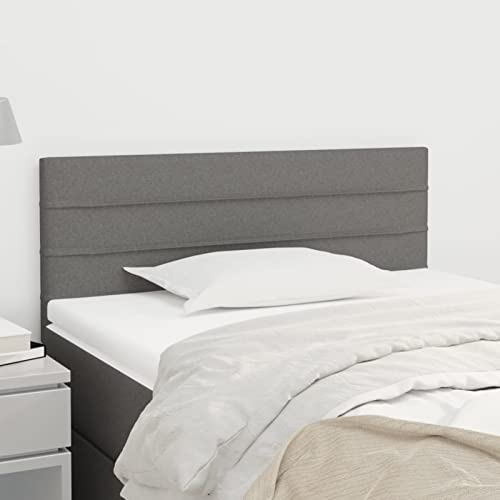 Festnight Kopfteile 1 STK.Kopfteil aus Stoff Bettkopfteil DunkelgrauWandschutz Bett Bettkopfteil für Bettgestell Schlafzimmer 90 x 5 x 78/88 cm Stoff