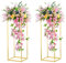 Warmiehomy 2 Pcs Gold Flower Stand, 80cm Tall Wedding Centerpieces Vase, Metal Rectangular Flower Stand for Wedding Table Decor, Flower Display Rack Decorations for Events Reception, Birthday Party