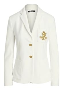 Lauren Ralph Lauren Chaqueta Blazer con Bordado Anfisa 200797305 Blanco, Color blanco.