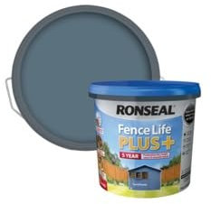 FAB INT PRODUCTS Fence Paint 5L - Garden Shed Paint, Furniture Paint - Outdoor Exterior Wood Paint - Used On Rough Swan & Smooth Planed Wood - Dry in 4 Hours (Cornflower)