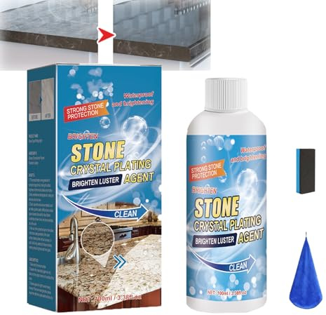 Agente de Recubrimiento de Cristal de Piedra,Limpiador de encimeras de mármol y Cuarzo,Agente de Pulido y Revestimiento de Piedra,Limpiador y abrillantador de mármol (1pcs)