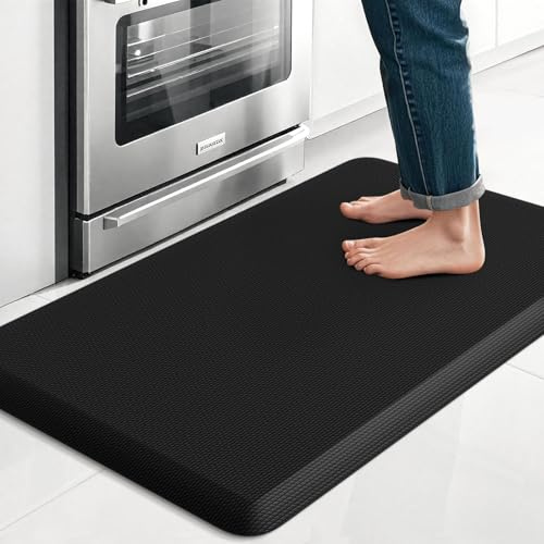 Kitchen Mat for Floor, Anti-Fatigue Mat Kitchen Rug, 17.3x28x0.5'', Black