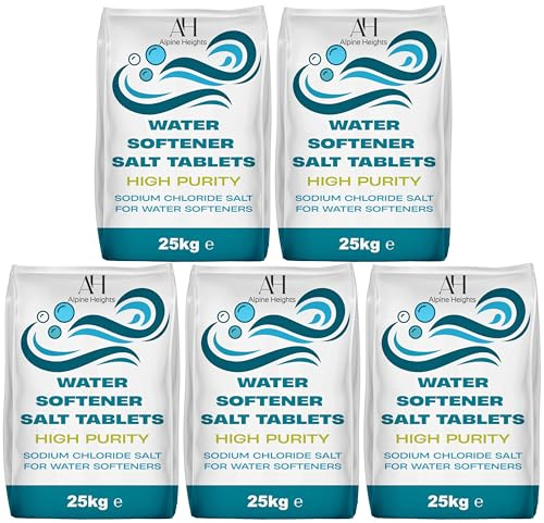 Water Softener Salt Tablets 25kg (Pack of 5) | Food Grade | EN973 Grade A