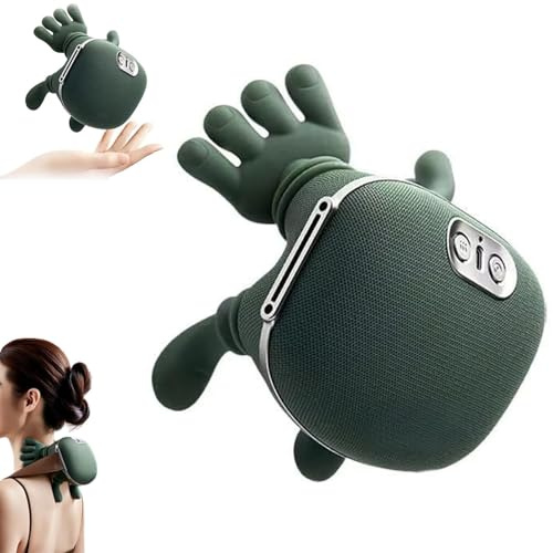 Neck Massager Bionic Human Hand 4D Massager, USB Neck and Shoulder Massage with Heat, Relieves Shoulder Stress and Fatigue, Relaxes Muscles, Gifts for Dad Mom (Green)