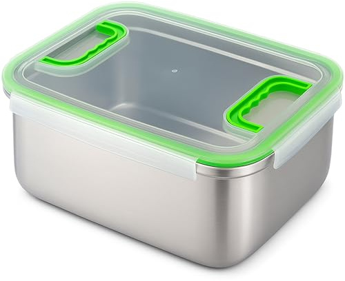 immer Contenitore in acciaio inox – Ermetico e anti-perdite, lavabile in lavastoviglie, resistente al forno fino a 250°C, grande contenitore alimentare per marinature, impasti, meal prep (9 L)