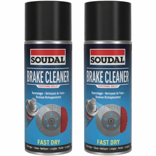 Brake Cleaner Spray 400ml – Fast Drying Brake & Clutch Parts Cleaner, Removes Excess Brake Fluid, Oil & Dirt, Prevents Squeaking & Clutch Slipping, Non Corrosive Formula (Pack of 2)