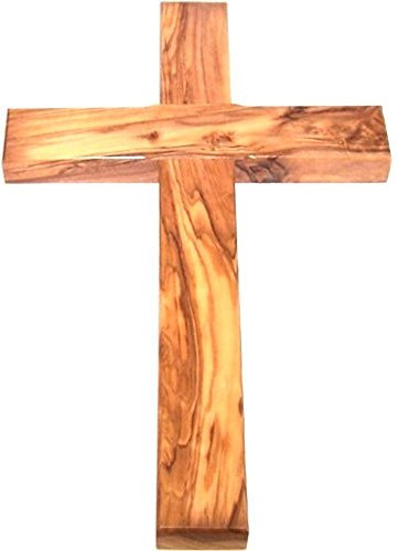 Holy Land Market Olive Wood Cross from Bethlehem, 10 in, Wall Cross