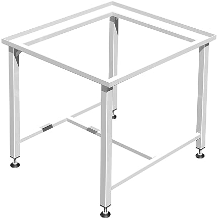 Waschmaschinensockel 50cm verstärkt ohne Ablage, voll verschweißtes Stahlgestell dadurch extrem stabil, Füße umlaufend an den Stahlrahmen geschweißt, 20mm verstellbare Füße