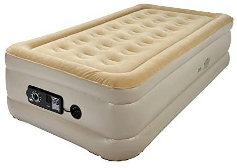 Serta Raised Air Mattress with Never Flat Pump | Size: Twin 18 | Luxury Inflatable Mattress with Built in Air Pump to Ensure a Good Nights Rest | Heavy Duty Blow Up Mattress with Self Inflating Pump