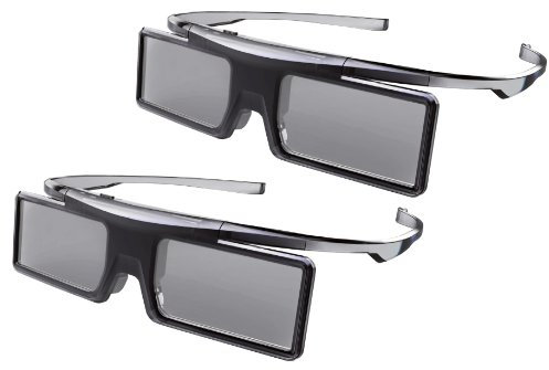 Thomson GX21AB - Occhiali universali a otturatori alternati, per televisori 3D Thomson e TCL, confezione da 2, funzionamento a batteria, modalità gioco, nero