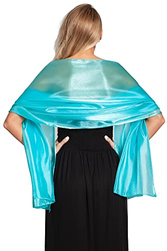 Andningsbar silkeslen iriserande bröllop avslutningsboll brudtärna wraps stola sjal pashmina – 24 färger …