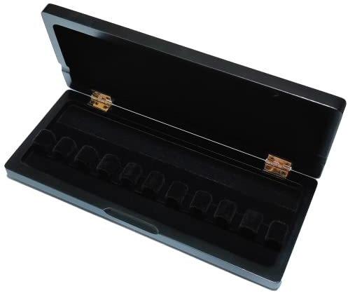 Reed123 Wooden Bassoon Reed Case, Red/Black, for 3/5/10 Reeds (for 10 reeds, Black)