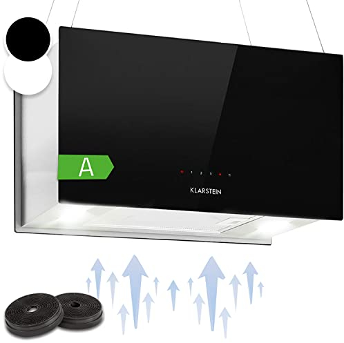 Klarstein Cappa Isola Sospesa, Cappa Cucina con Timer, Flusso d'Aria di 590m³/h, Cappa Sospesa per Isola Cucina con 3 Modalità e Filtri Antigrasso, Cappa Isola Sottopensile con Filtri a Carboni Attivi