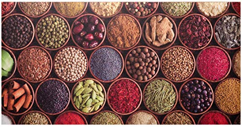 Baroni Home Alfombra Pasillo de Cocina en PVC con Fondo Antideslizante, Alfombra de Cocina Antimanchas y Fácil de Limpiar, Alfombra Pasillo para Pasillo, Especias 120x60 cm