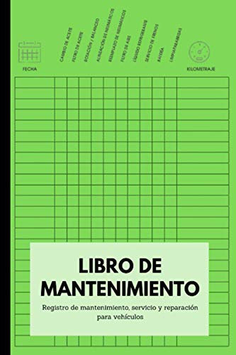 Libro de Mantenimiento para Coche - Registro de mantenimiento, servicio y reparación para vehículos, automóviles y coches.