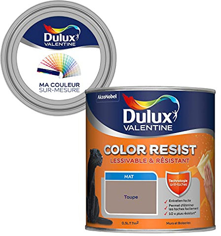 Ma Couleur Sur-Mesure par Dulux Valentine Vernice per interni, pareti e soffitti, legno, tavolozza autentica, pezzo per la vita opaca, 0,5 l, colore: tortora