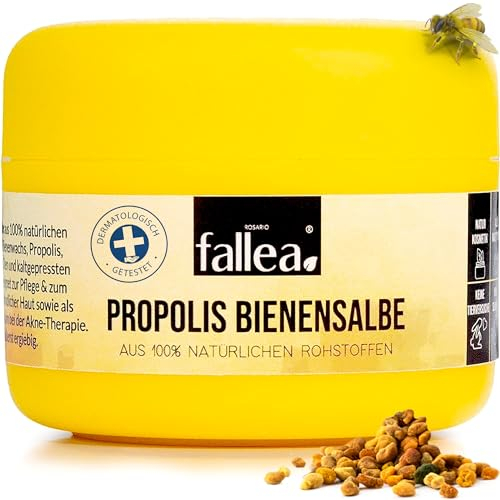 Fallea Propoli unguento ad alto dosaggio per acne, dermatite atopica | Crema contro prurito – ferita e unguento curativo eczema crema da materie prime naturali al 100% | Balsamo api propoli 30 ml