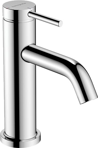 hansgrohe Tecturis S – tvättställskran utan avlopp, energibesparande (CoolStart), vattenkran badrum med pip höjd 80 mm, blandare handfat vattenbesparande (EcoSmart+), krom