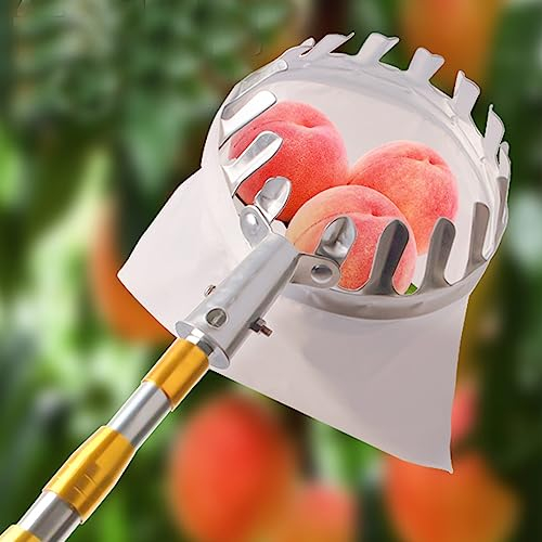 LekLai Obstpflücker, Obstpflücker-Werkzeug, Ausziehbare Teleskopstange Und Rutschfester Griff, Obstsammler Für Apfel, Birne, Zitrone/4M/13Ft