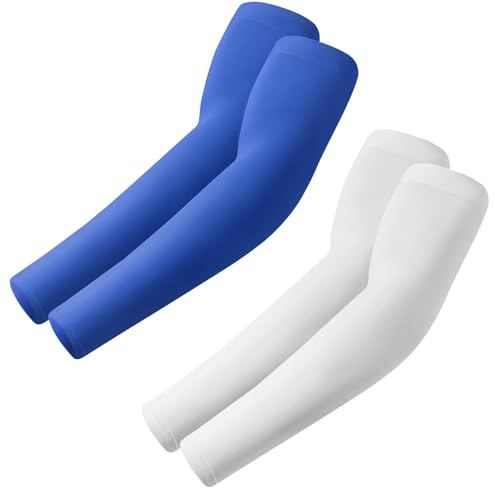 Roxun Armskydd För Kvinnor Män Uv-Skydd Armbindor Ärmar Volleyboll Armskydd | 4 Par gaming armlingar,UPF50 basket cykelsport,Lätt kompression,bekväma, sömlösa ärmärmar,myggskydd,sommar nödvändighet
