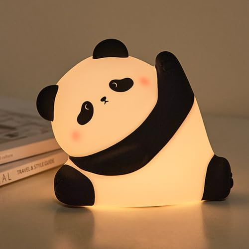 AGEK Panda Night Light Kids, Cute Squishy Baby Night Light 3 Level Dimmable Lamp Nightlights for Children, Silicone Animal Nursery Night Lamp Bedside Lamp for Toddler Baby Kids Gifts Bedroom Decor