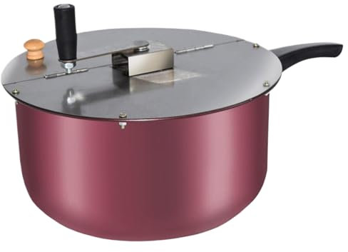 Macchina per popcorn Macchina per popcorn con mescolatore manuale, per antiaderente in acciaio inox per fornello, pentola per con manico in gomma isolante e coperchio Pentola