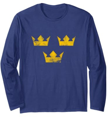 Svezia Hockey Sverige Vintage invecchiato Maglia a Manica