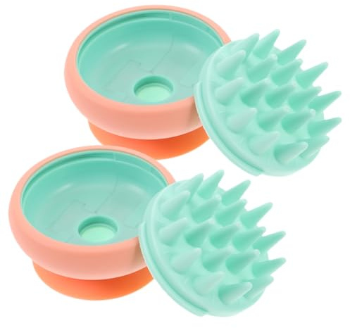 HONITANO 2 pièces Brosse Shampoing Silicone pour Chevelu Brosse Nettoyante pour Éliminer Pellicules et Outil pour Soin Capillaire à Domicile et Salon