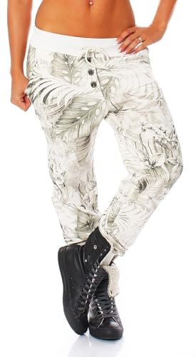 Malito Pantaloni Aladin Sbuffo Pantaloni Pump Baggy Yoga Twist 83728 Donna Taglia Unica (Bianco)