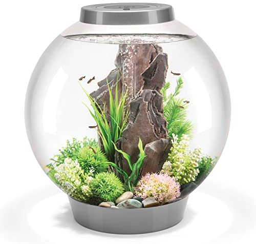 biOrb 72012 CLASSIC 60 LED, 60 L, silber - Acryl-Aquarium in Kugelform, Komplett-Set mit Filtersystem, LED-Beleuchtung, Keramik-Kies