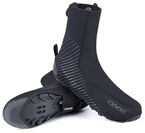 New Thick Warm Winter Cycling Overshoes Neoprene Waterproof Windproof Bike Shoe Covers Men Women MTB Road Bicycle Booties Case (X-Large) Black