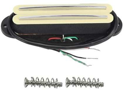FLEOR Ceramic Hot Rail Single Coil Sized Humbucker Pickup High Output 12~13K Bridge Pickup for ST Electric Guitar, Cream