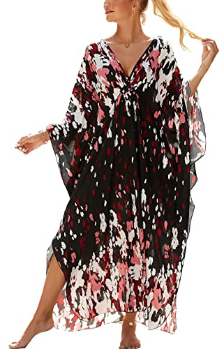 YOUKD Summer Loose Caftan Bohemian Beach Bikini Cover Up Dress Plus Size Robe pour Femme